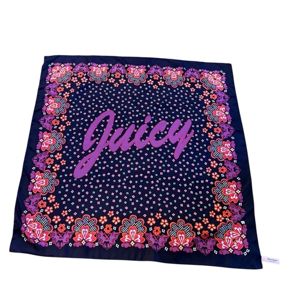 Juicy Couture Accessories - Juicy Couture Purple and Pink Floral Scarf